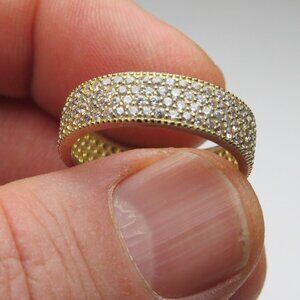 14k Gold *925 Sterling Silver Diamond  Ring